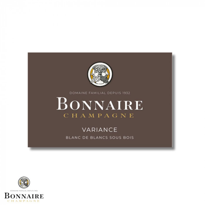 Champagne Bonnaire "Variance" (Blanc de Blancs sous bois) etiquette