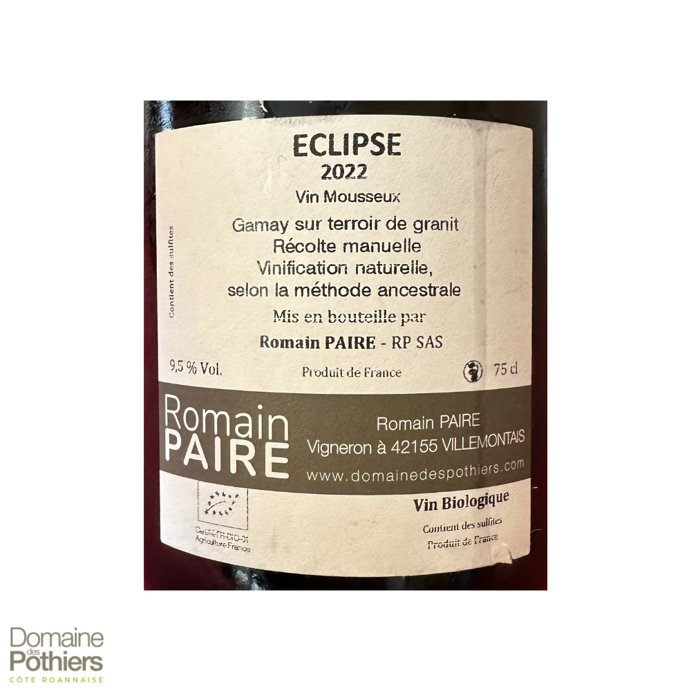 R. Paire (Pothiers) Méthode Ancestrale "Eclipse" brut rosé 2022
