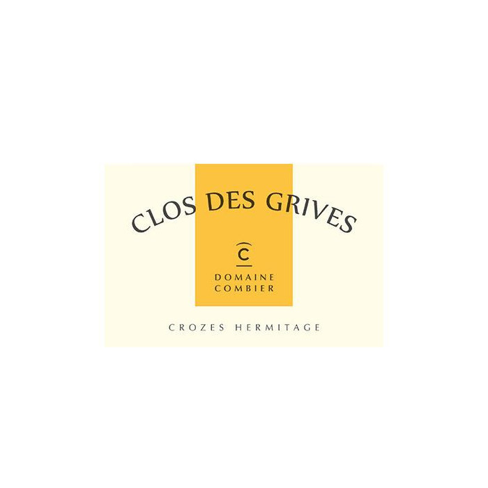 Domaine Combier Crozes-Hermitage "Clos des Grives" blanc sec 2021 étiquette