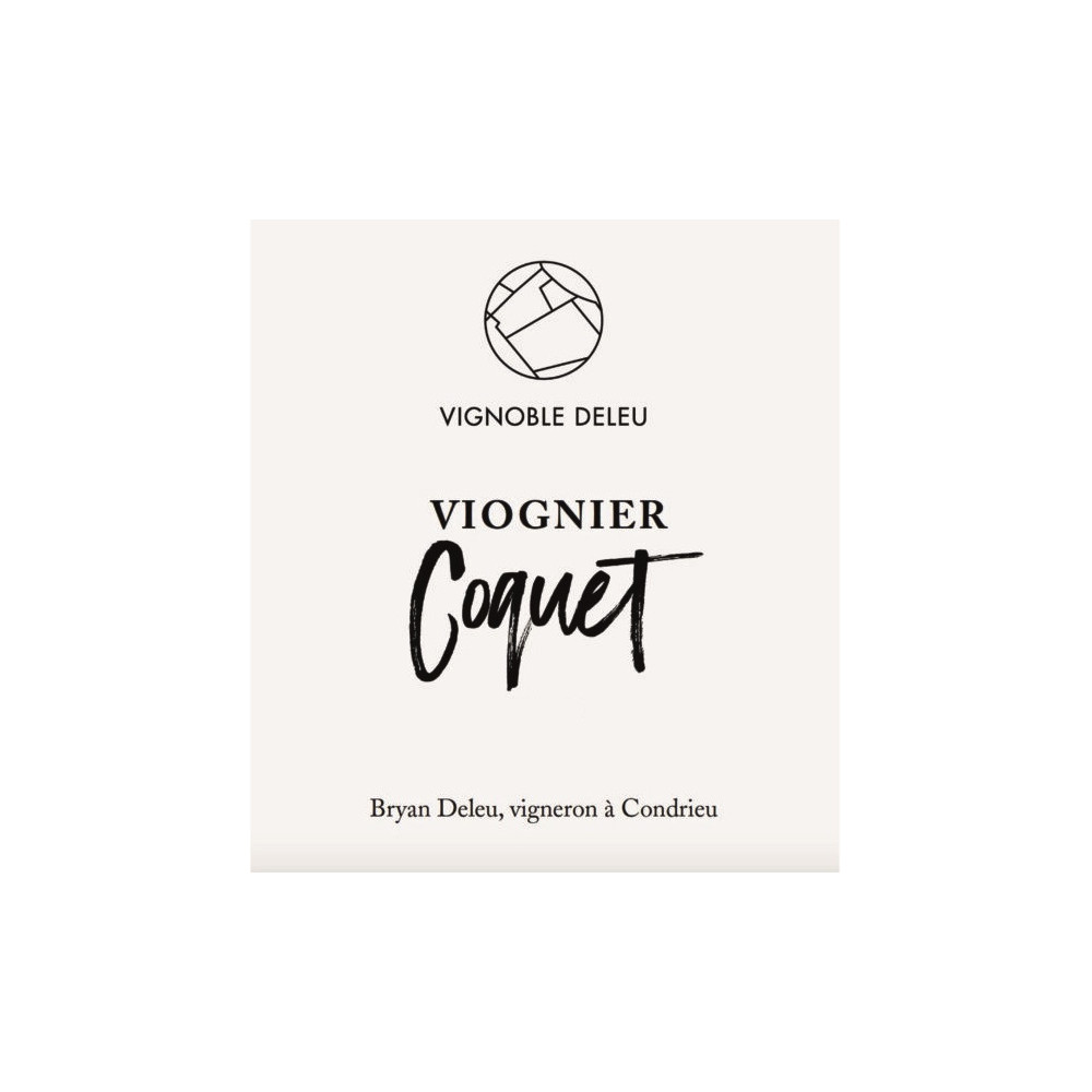 Bryan Deleu IGP "Coquet" (viognier) blanc sec 2022 etiquette