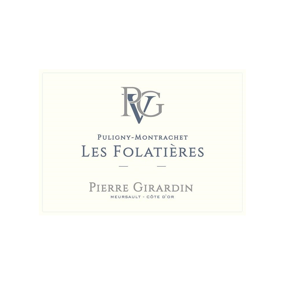 Domaine Pierre Girardin Puligny-Montrachet 1er Cru "Les Folatières" blanc sec 2021 etiquette Domaine Pierre Girardin Puligny-Montrachet 1er Cru "Les Folatières" blanc sec 2021 etiquette