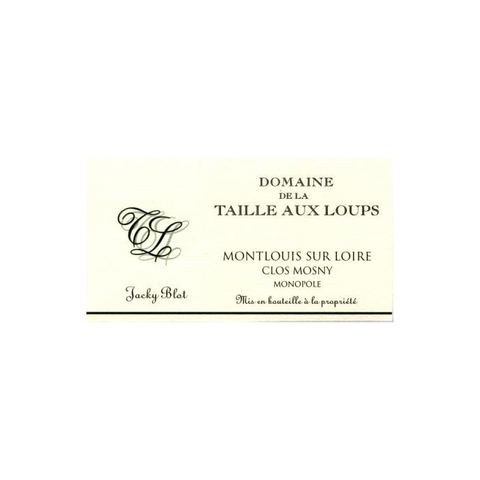 Domaine de la Taille aux Loups Montlouis-sur-Loire "Clos de Mosny" blanc sec 2021 etiquette