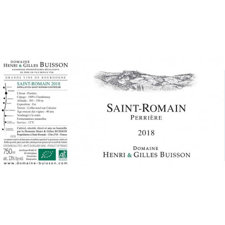 Domaine Henri et Gilles Buisson Saint-Romain "La Perrière" dry white 2022
