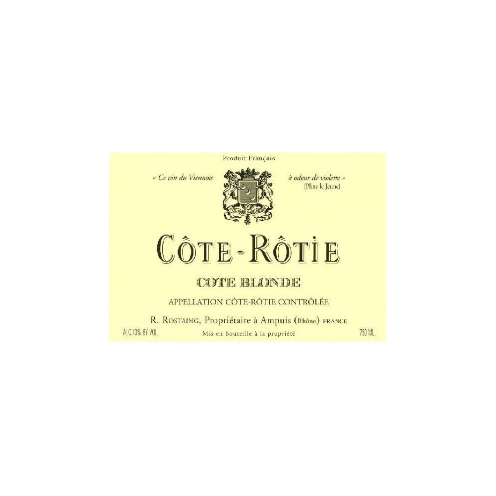 Rostaing cote rotie Cote Blonde 2021 etiquette Rostaing cote rotie Cote Blonde 2021 etiquette