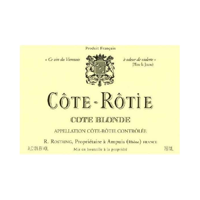 Rostaing cote rotie Cote Blonde 2021 etiquette Rostaing cote rotie Cote Blonde 2021 etiquette