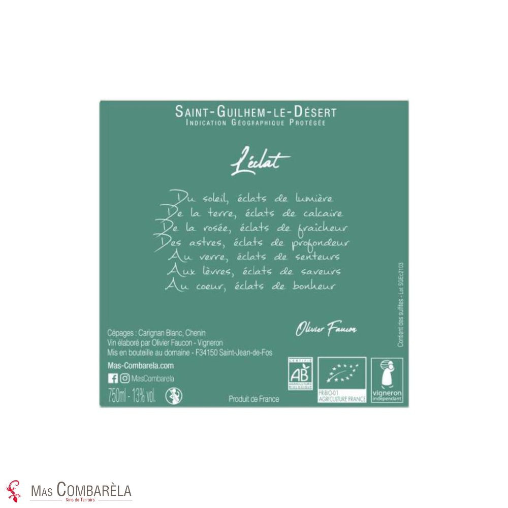 Mas Combarèla "L'éclat" dry white 2021