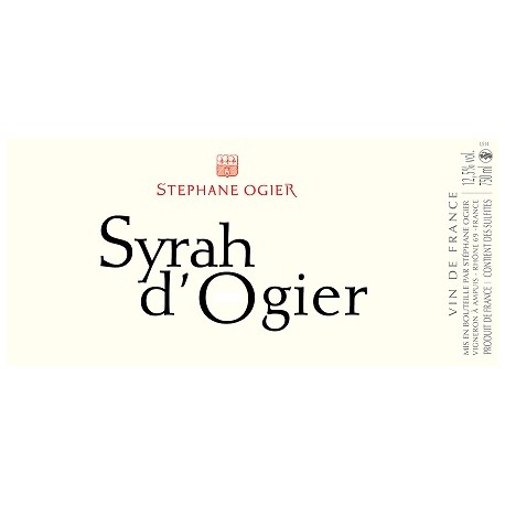 Stephane Ogier Syrah d'Ogier 2021 etiquette