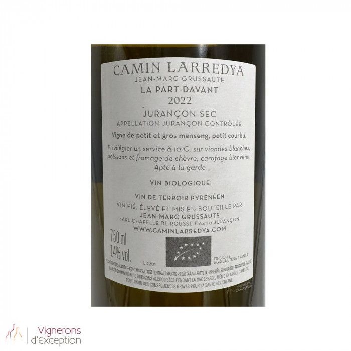 Domaine Camin Larredya Jurançon "La Part Davant" blanc sec 2022