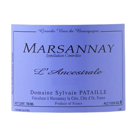 Domaine Sylvain Pataille Marsannay "L'Ancestrale" rouge 2021 etiquette