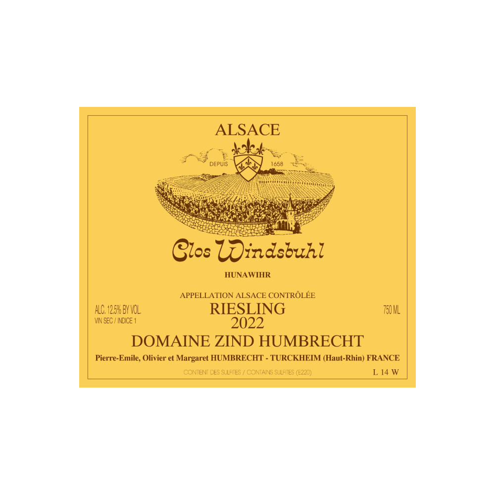 Domaine Zind-Humbrecht Riesling "Clos Windsbuhl" dry white 2022