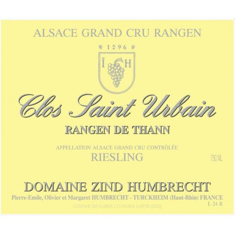 Domaine Zind-Humbrecht Riesling "Clos Saint Urbain Rangen de Thann" blanc sec 2022 bouteille 2