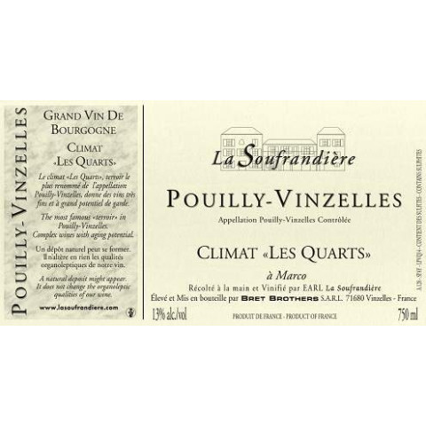 Bret Brothers Domaine La Soufrandière Pouilly-Vinzelles "Les Quarts" blanc sec 2022 bouteille 2