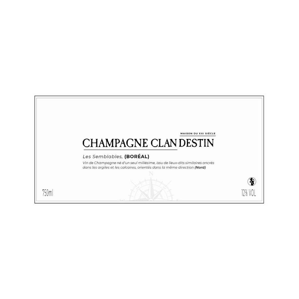Champagne Clandestin Les Semblables "Boréal" Brut Nature 2021 etiquette