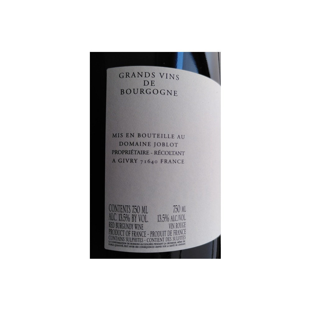 Domaine Joblot Givry 1er Cru "Servoisine" rouge 2021 contre etiquette