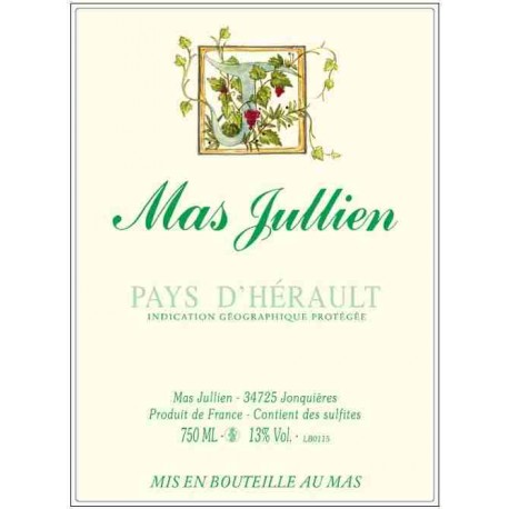 Mas Jullien blanc 2022 etiquette