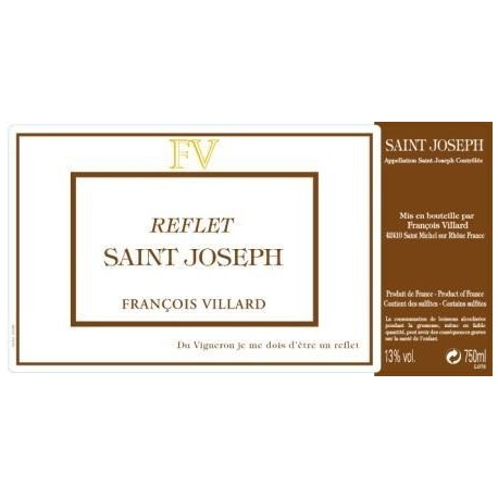Domaine François Villard Saint-Joseph Reflet rouge 2022 etiquette