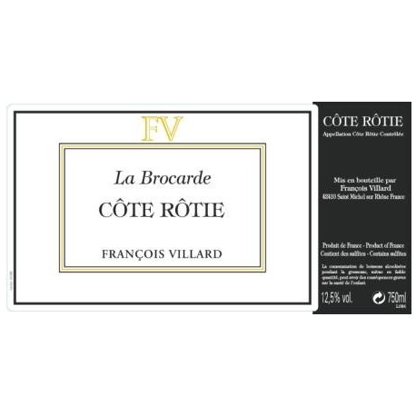 François Villard Cote Rotie la brocarde 2022 etiquette