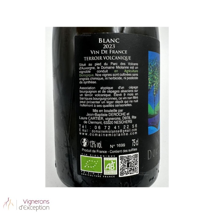 Domaine Miolanne (chardonnay pinot gris gewurztraminer) blanc sec 2022