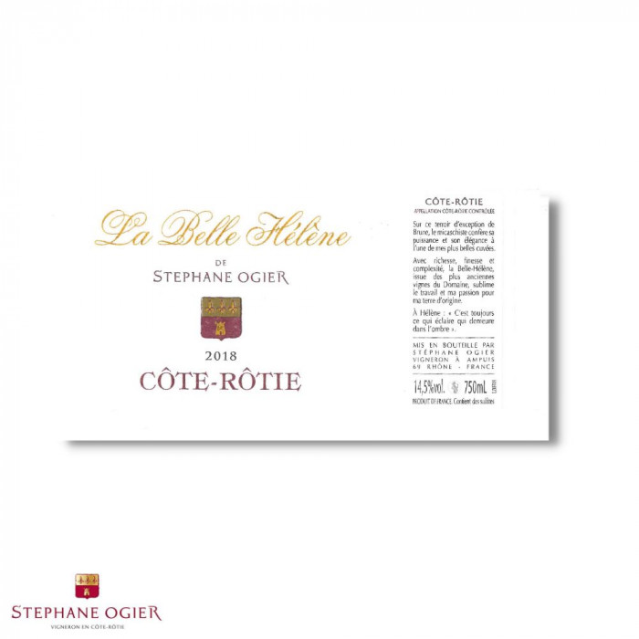Domaine Stéphane Ogier Côte-Rôtie "La Belle Hélène" rouge 2019 etiquette