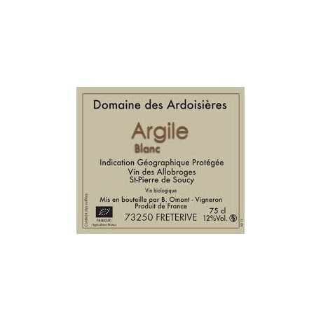 Domaine des Ardoisieres Coteau de Saint Pierre "Argile" blanc 2023 etiquette