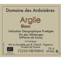 Domaine des Ardoisieres Coteau de Saint Pierre "Argile" blanc 2023 etiquette