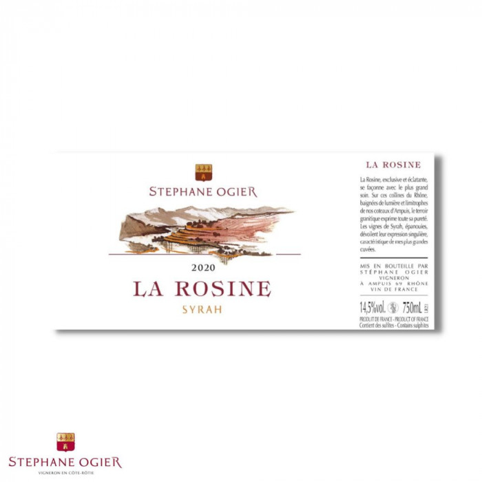 Domaine Stéphane Ogier "La Rosine" (syrah) rouge 2022 etiquette