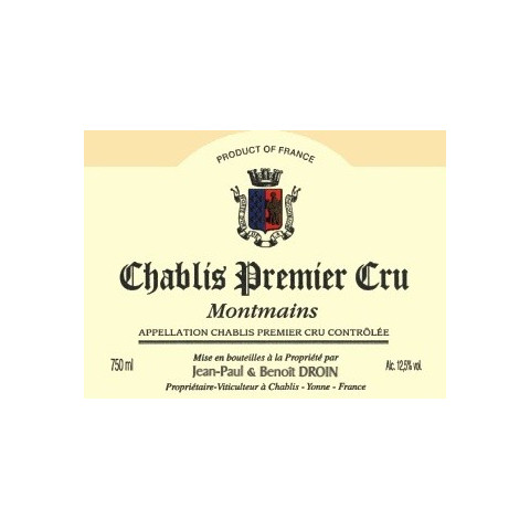 Domaine J-P et Benoit Droin Chablis 1er Cru Montmains 2023 bouteille 2