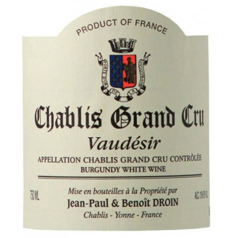 Domaine J-P et B Droin Chablis Grand Cru "Vaudésir" blanc sec 2023 bouteille 2