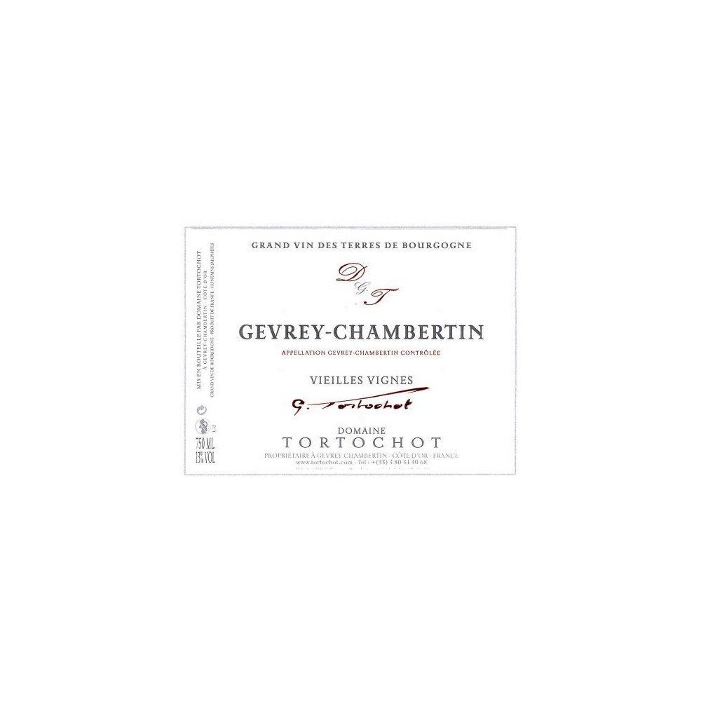 Domaine Tortochot Gevrey Chambertin Vieilles Vignes rouge 2023 etiquette