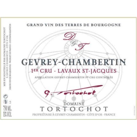 Domaine Tortochot Gevrey Chambertin 1er Cru "Lavaux Saint Jacques" rouge 2022 bouteille 2