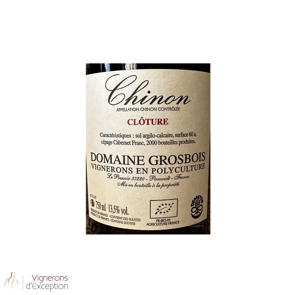 Domaine Grosbois Chinon "Clôture" rouge 2020