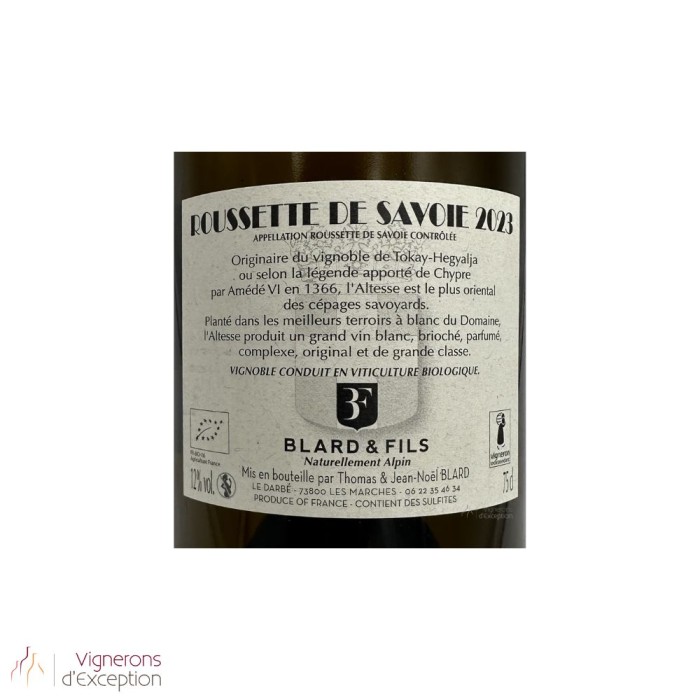 Domaine Blard Roussette de Savoie (altesse) blanc sec 2023