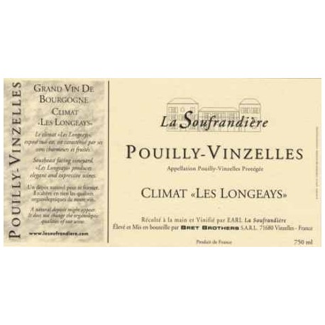 Bret Brothers Domaine La Soufrandiere Pouilly-Vinzelles "Les Longeays" dry white 2014 Bret Brothers Domaine La Soufrandiere Pouilly-Vinzelles "Les Longeays" dry white 2014