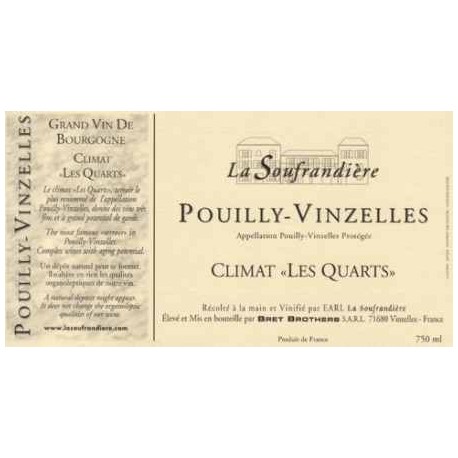 Bret Brothers Domaine La Soufrandiere Pouilly-Vinzelles "Les Quarts" dry white 2014