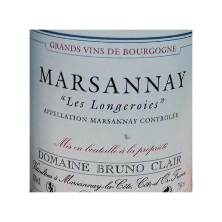Domaine Bruno Clair Marsannay "Les Longeroies" red 2014 Domaine Bruno Clair Marsannay "Les Longeroies" red 2014