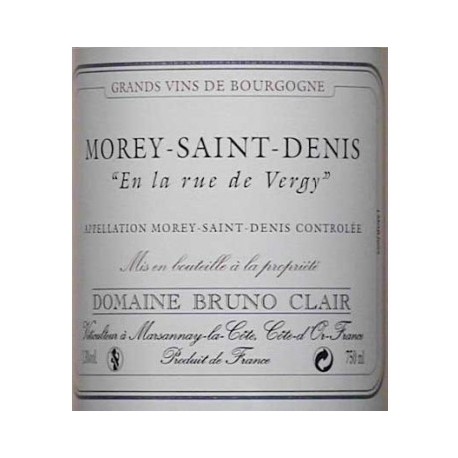 Domaine Bruno Clair Morey Saint Denis "En la rue Vergy" white 2014 Domaine Bruno Clair Morey Saint Denis "En la rue Vergy" white 2014