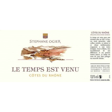 Stéphane Ogier cotes du rhone grenache Le Temps est Venu 2015 magnum