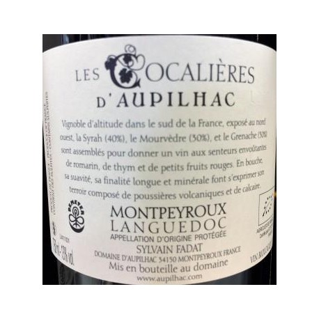 Domaine d'Aupilhac AOP Languedoc "Les Cocalières" rouge 2014