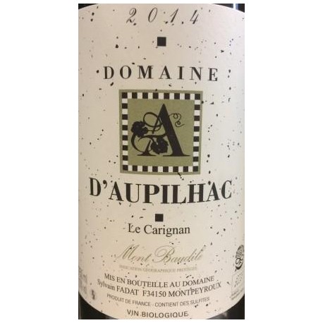 Domaine d'Aupilhac IGP du Mont Baudile "Le Carignan" rouge 2014