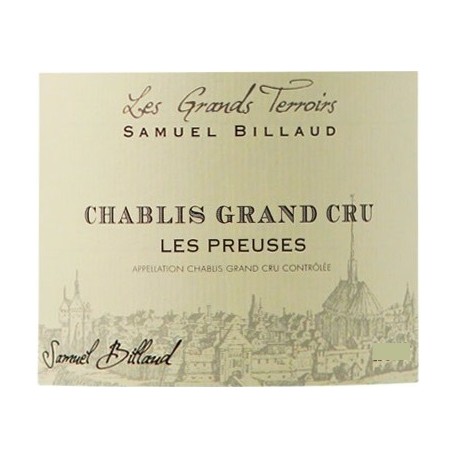 Domaine Samuel Billaud Chablis Grand Cru "Les Preuses" blanc sec 2015 etiquette