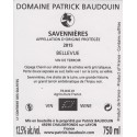 Domaine Patrick Baudouin Savennières 2015 contre etiquette