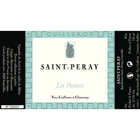Domaine Yves Cuilleron Saint-Peray Les Potiers 2016 etiquette