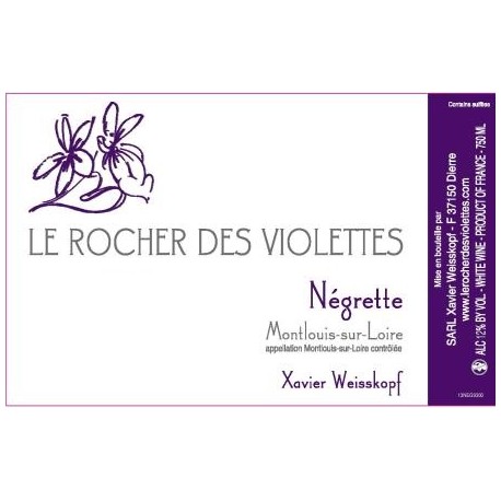 Le Rocher des Violettes Montlouis "La Negrette" dry white 2015