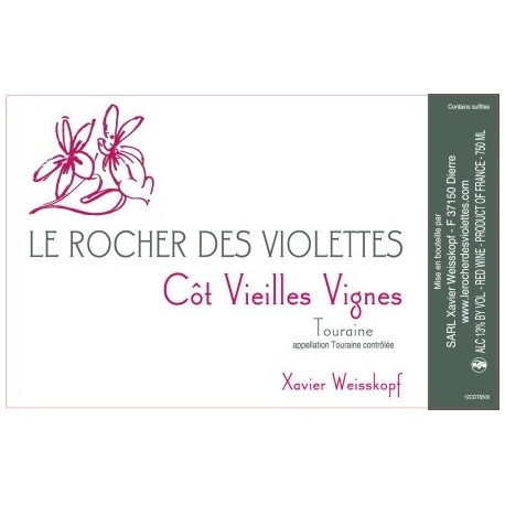 Le Rocher des Violettes Touraine "côt vieilles vignes" 2013 rouge (75cl) Le Rocher des Violettes Touraine "côt vieilles vignes" 2013 rouge (75cl)
