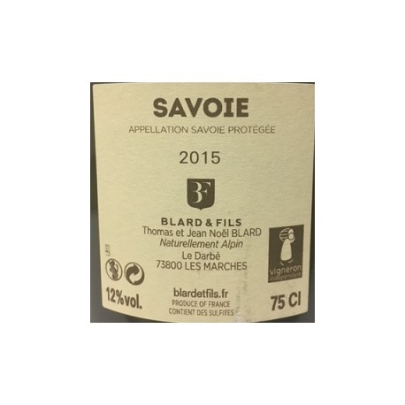 Domaine Blard Savoie "Lébraz" (jacquère) blanc sec 2015
