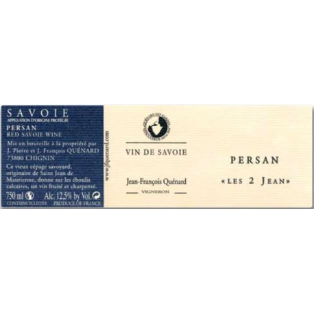 Domaine JP et JF Quenard "Les 2 Jean" (persan) red 2015 Domaine JP et JF Quenard "Les 2 Jean" (persan) red 2015