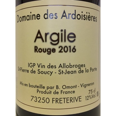 Domaine des Ardoisieres "Argile" rouge 2016 bouteille Domaine des Ardoisieres "Argile" rouge 2016 bouteille