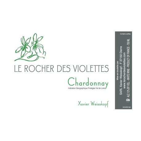 Le Rocher des Violettes "Chardonnay" blanc 2016 etiquette Le Rocher des Violettes "Chardonnay" blanc 2016 etiquette