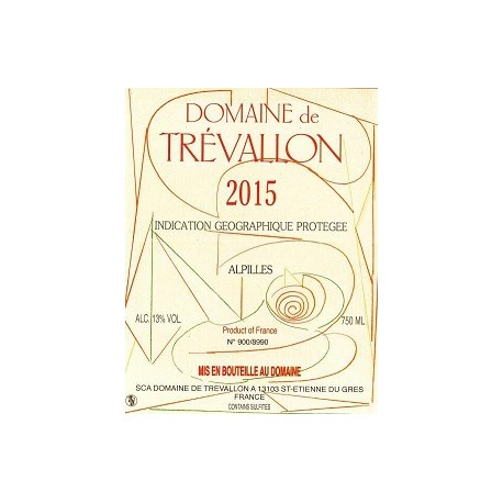 Domaine de Trévallon rouge 2015 etiquette Domaine de Trévallon rouge 2015 etiquette