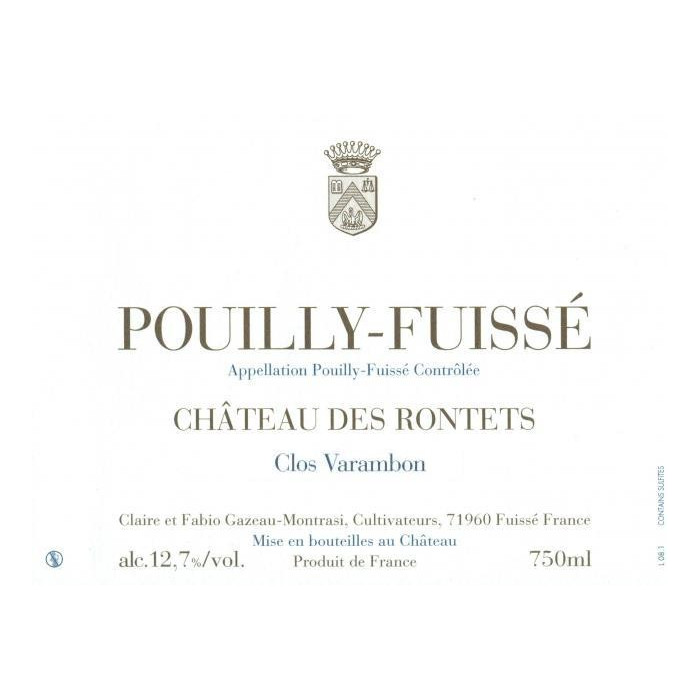 Chateau des Rontets Pouilly-Fuisse "Clos Varambon" 2011 dry white Chateau des Rontets Pouilly-Fuisse "Clos Varambon" 2011 dry white